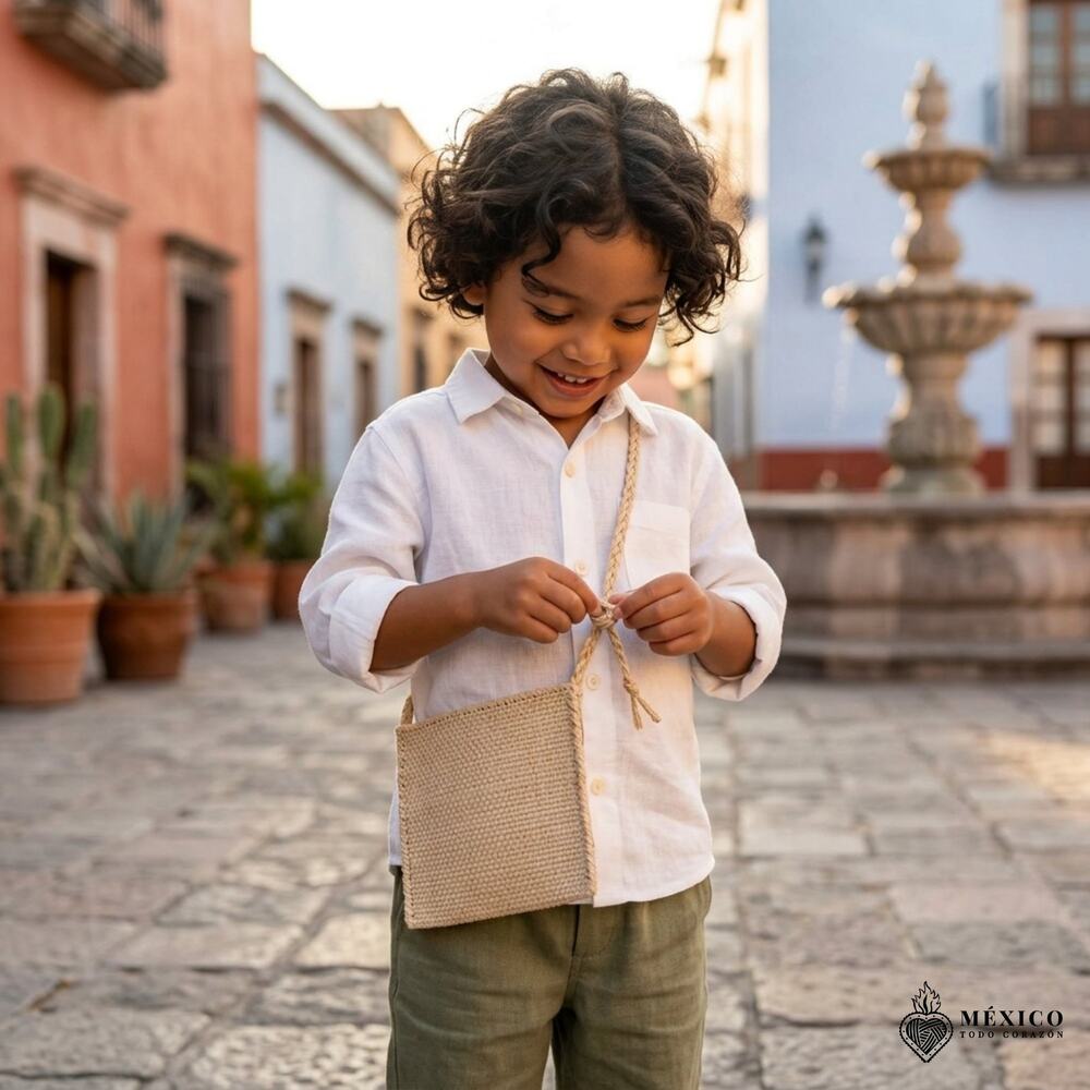 Small Mexican backpack mochina de ixtle 6x5 in